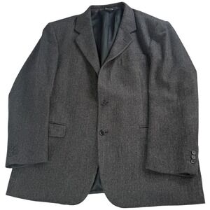 VTG TodaysManTM 44R Messina Blazer Jacket Italian‎ Cashmere Grey Herringbone